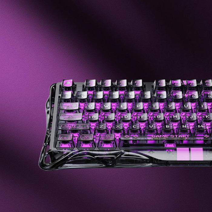 Transparent Black GravaStar Mercury V75 Lite 75% Hall Effect Magnetic Switch Gaming Keyboard on a dark background 