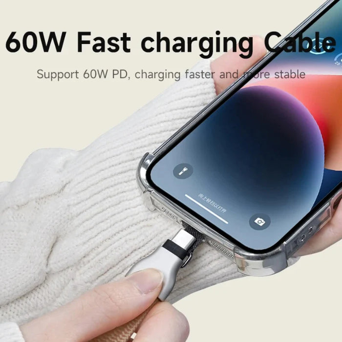 HAGIBIS GS300 60W Universal Phone Lanyard Cable C to C PD Fast Charging Data Transfer