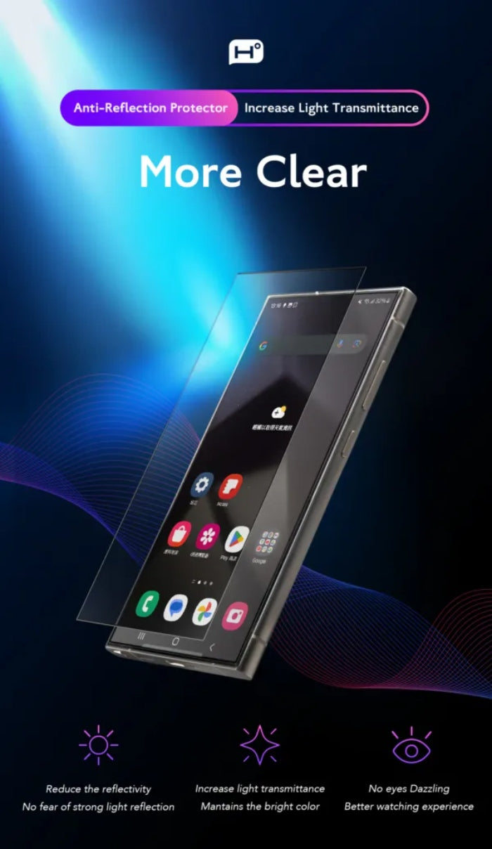 Hoda Anti-Reflection Full Coverage Tempered Glass Screen Protector for Samsung Galaxy S26 Ultra (2026)