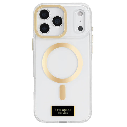 Kate Spade New York Metallic Gold Icon Stand Magnetic Case for iPhone 17 Pro Max 6.9" (2025)