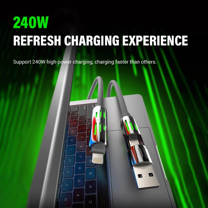 Shop and buy MFISH Armored Dragon 4-in-1 240W Fast Charging Cable 2m| KURUMIZ online with great deals and sales prices with fast and safe shipping. KURUMIZ is the largest Singapore official authorised retailer for the largest collection of mobile premium accessories.