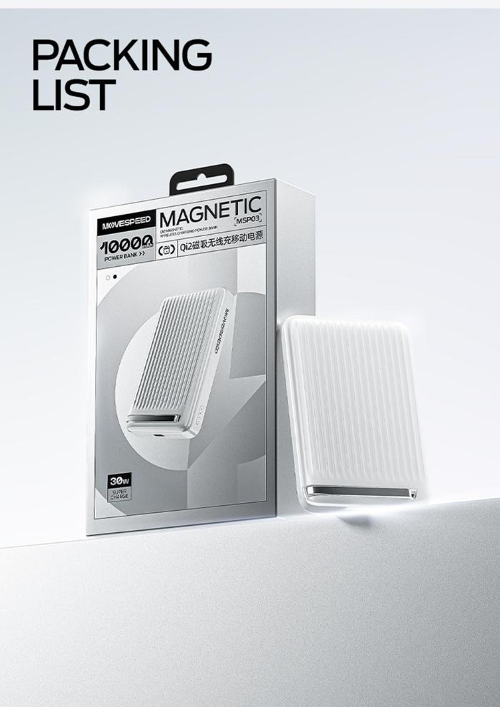 MOVESPEED P03 Qi2 Magnetic Power Bank 10000mAh 15W Wireless Portable Charger with Stand