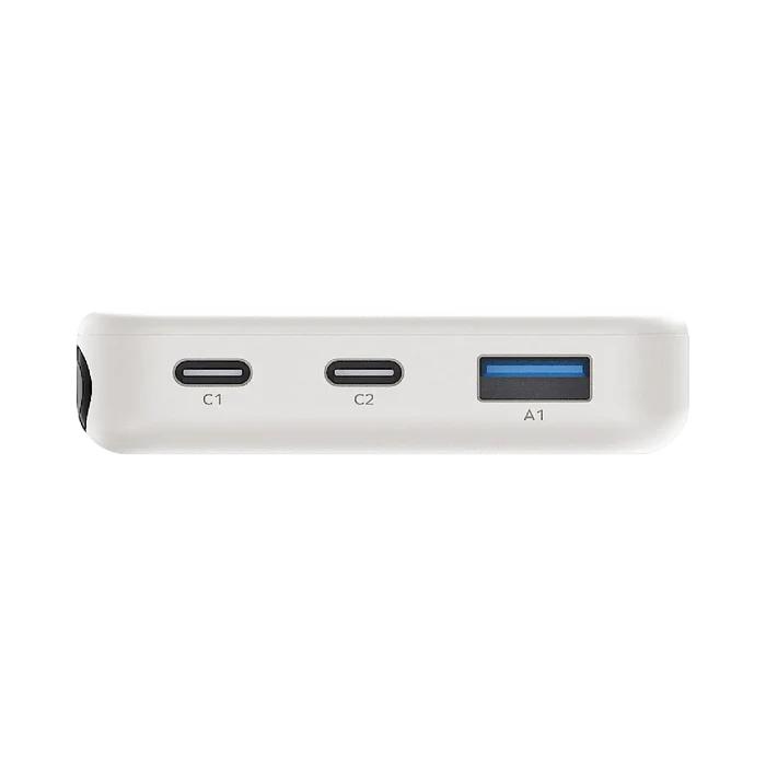 White Momax IP155W 10000mAh 1-Power Vital Battery Pack with three ports labeled C1, C2, and A1 on a white background