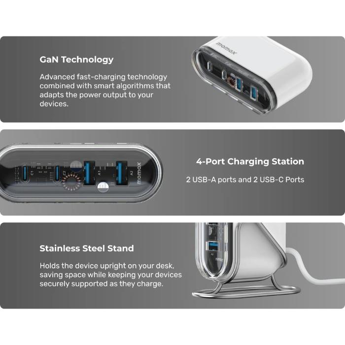 Shop and buy Momax UM53UKW 1-Charge Flow 80W 4-Ports Desktop Charger (UK)| KURUMIZ online with great deals and sales prices with fast and safe shipping. KURUMIZ is the largest Singapore official authorised retailer for the largest collection of mobile premium accessories.