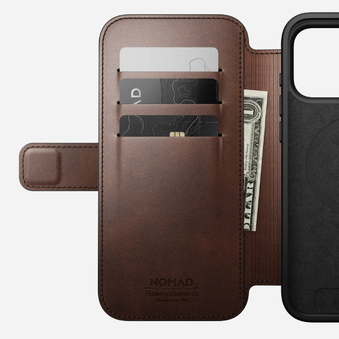NOMAD Modern Leather Folio Case for iPhone 17 Pro Max 6.9" (2025) by Horween® Leather