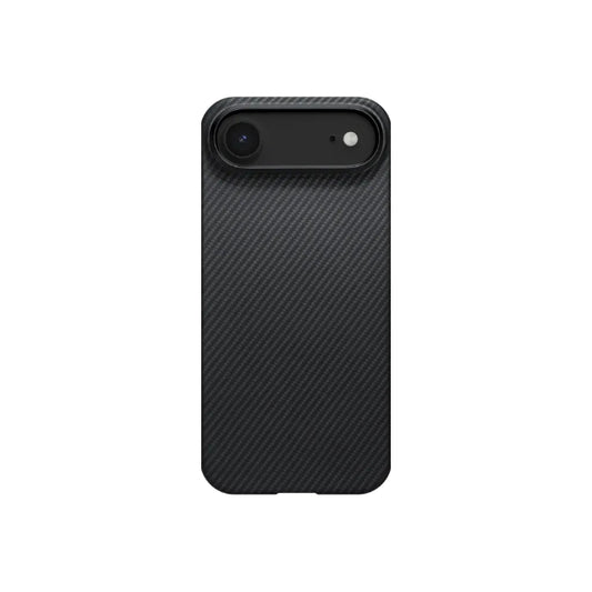 Black Grey PITAKA Ultra-Slim Case for iPhone 17 Air 6.6" (2025) with PitaTap on a white background
