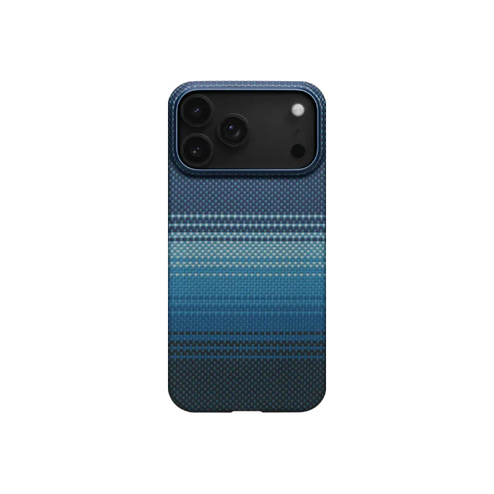 Moonrise PITAKA Ultra-Slim Case for iPhone 17 Pro 6.3" (2025) with PitaTap on a white background