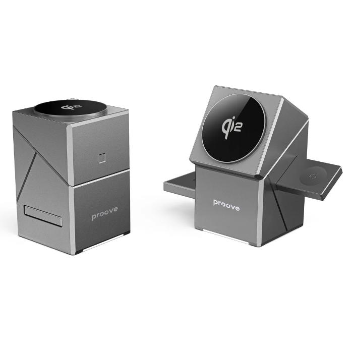 Shop and buy PROOVE 15W Iron Hide 3-in-1 Foldable Adjustable Fit Magnetic Wireless Charger| KURUMIZ online with great deals and sales prices with fast and safe shipping. KURUMIZ is the largest Singapore official authorised retailer for the largest collection of mobile premium accessories.