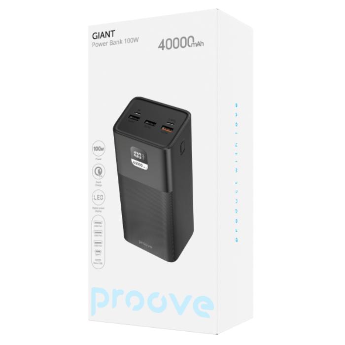 Shop and buy PROOVE Giant 40000mAh 100w Type C/USB-A  Power Bank| KURUMIZ online with great deals and sales prices with fast and safe shipping. KURUMIZ is the largest Singapore official authorised retailer for the largest collection of mobile premium accessories.