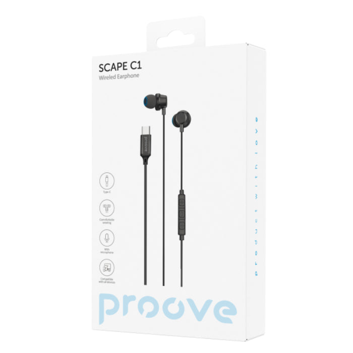 Shop and buy PROOVE Scape C1 Type C Wired Earphones with Rubber Tips| KURUMIZ online with great deals and sales prices with fast and safe shipping. KURUMIZ is the largest Singapore official authorised retailer for the largest collection of mobile premium accessories.
