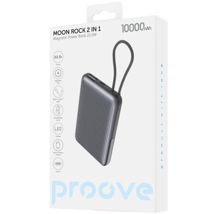 Shop and buy PROOVE Moon Rock 22.5W 10000mAh Magnetic PowerBank with Stand and Integrated Type C Cable (Apple Watch Charging Compatible)| KURUMIZ online with great deals and sales prices with fast and safe shipping. KURUMIZ is the largest Singapore official authorised retailer for the largest collection of mobile premium accessories.