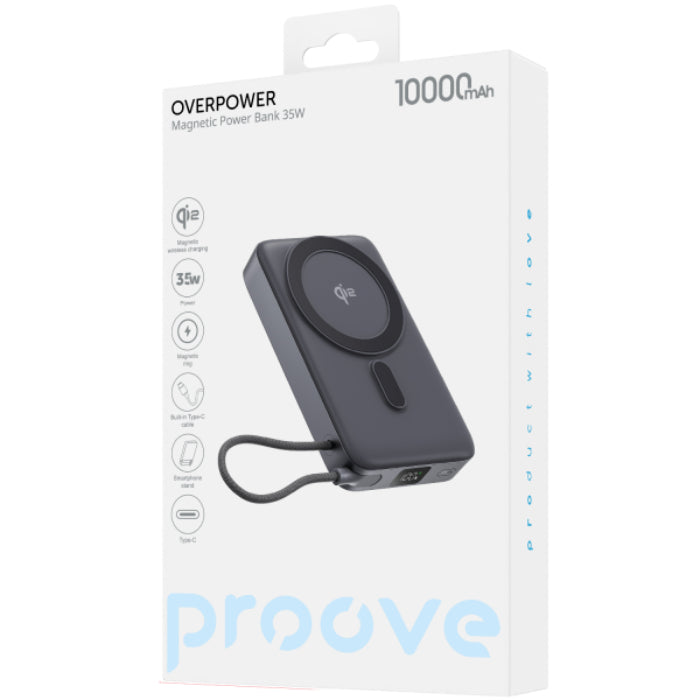 Shop and buy PROOVE OverPower 15W 10000mAh Qi2 Magnetic PowerBank Integrated Type C Cable 35W Fast Charging | KURUMIZ online with great deals and sales prices with fast and safe shipping. KURUMIZ is the largest Singapore official authorised retailer for the largest collection of mobile premium accessories.