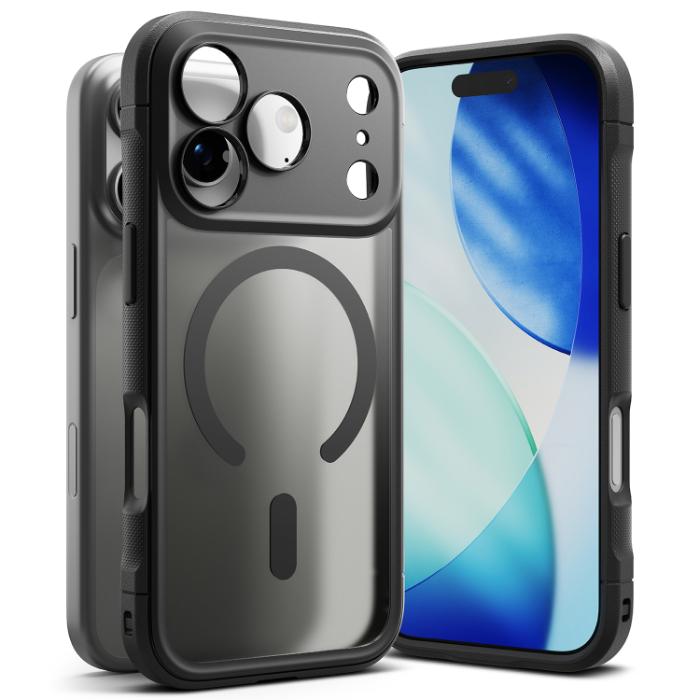 Matte Black RINGKE Fusion Bold Magnetic Case for iPhone 17 Pro 6.3" (2025) on a white background