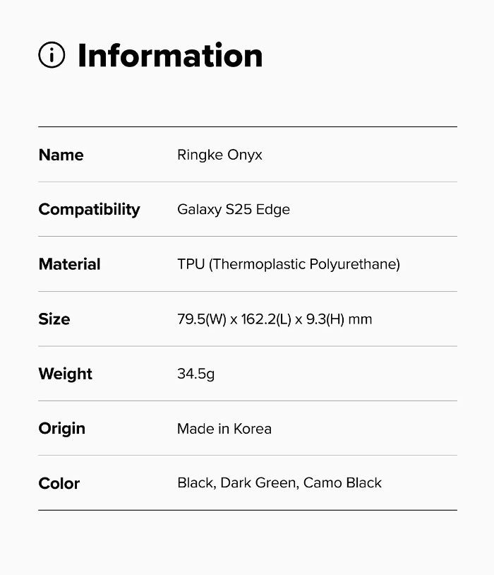 Shop and buy Ringke Onyx Design Case Samsung Galaxy S25 Edge (2025)| KURUMIZ online with great deals and sales prices with fast and safe shipping. KURUMIZ is the largest Singapore official authorised retailer for the largest collection of mobile premium accessories.