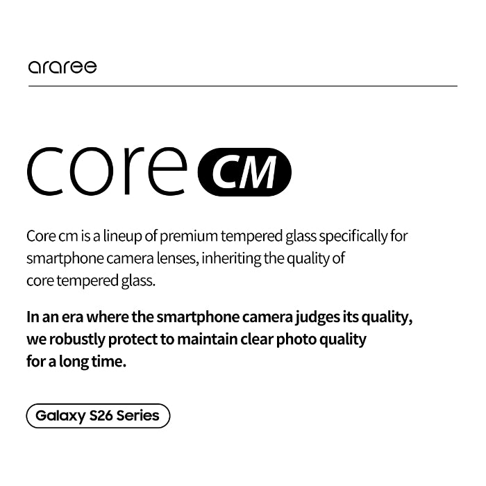 Araree Core Camera Lens Protector for Samsung Galaxy S26 / S26 Plus (2026)