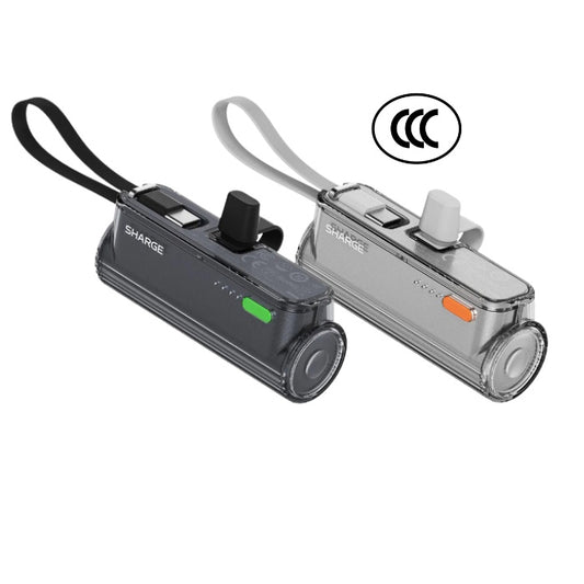 Sharge (Shargeek) Flow Mini 2 5,000mAh Lipstick Sized Portable Power Bank with Built-in Cable