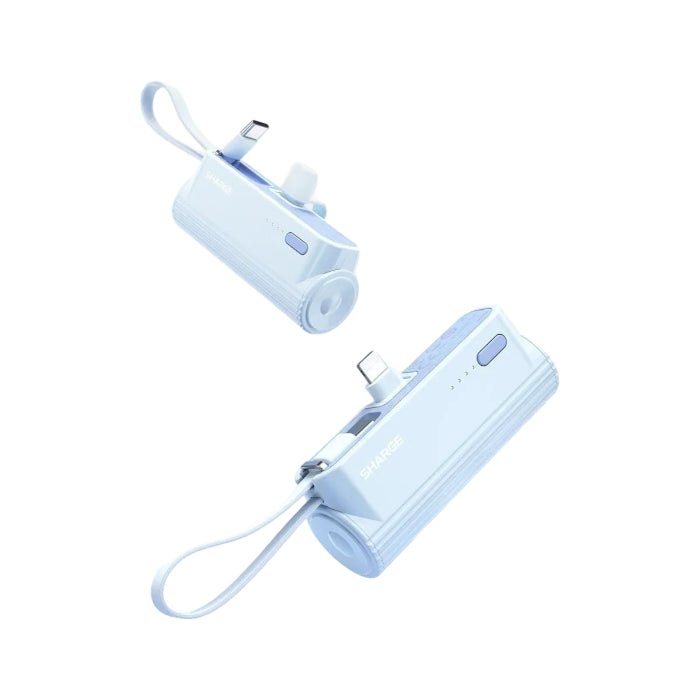 Sharge (Shargeek) Flow Mini 2 5,000mAh Lipstick Sized Portable Power Bank with Built-in Cable