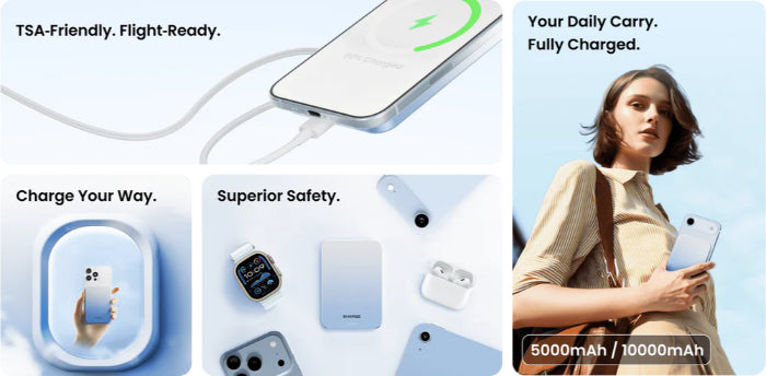Sharge (Shargeek) M5 AeroMag 10000mAh 15W Qi2 Magnetic Wireless Power Bank
