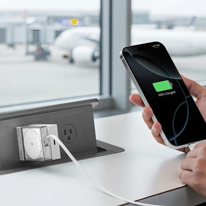 Shop and buy Sharge (Shargeek) S4 65W GaN Charger - Transparent Foldable Dual-Ports Built-in USB-C Cable Compact Travel-Ready| KURUMIZ online with great deals and sales prices with fast and safe shipping. KURUMIZ is the largest Singapore official authorised retailer for the largest collection of mobile premium accessories.