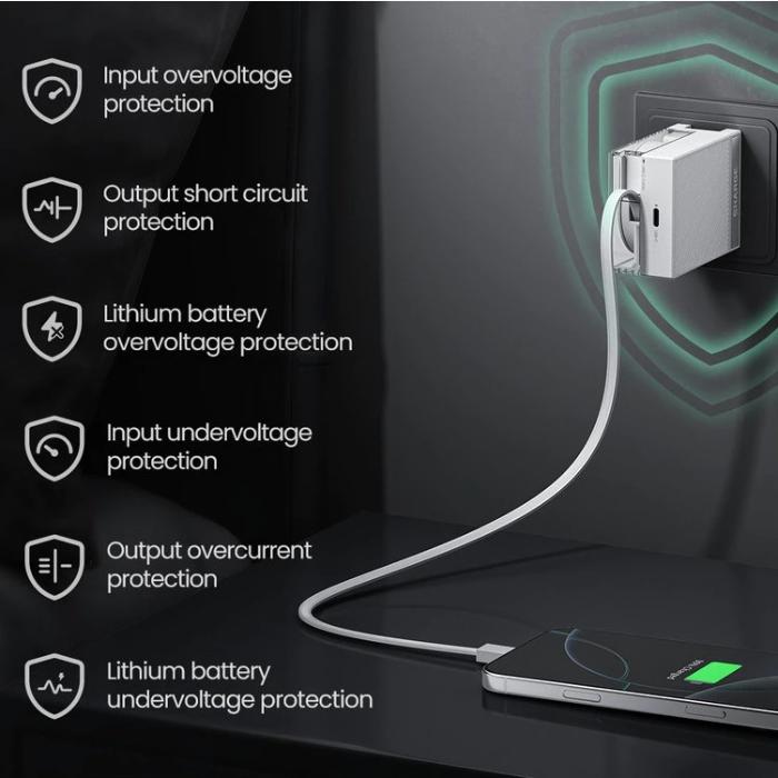 Shop and buy Sharge (Shargeek) S4 65W GaN Charger - Transparent Foldable Dual-Ports Built-in USB-C Cable Compact Travel-Ready| KURUMIZ online with great deals and sales prices with fast and safe shipping. KURUMIZ is the largest Singapore official authorised retailer for the largest collection of mobile premium accessories.