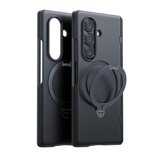 Black TORRAS Ostand Q3 Spin Case for Samsung Galaxy Z Fold 7 (2025) on a white background