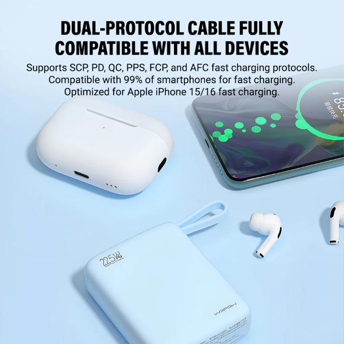 Shop and buy WOPOW SQ65 20000mAh Small Ice Fast Charging Built-in Power Bank| KURUMIZ online with great deals and sales prices with fast and safe shipping. KURUMIZ is the largest Singapore official authorised retailer for the largest collection of mobile premium accessories.