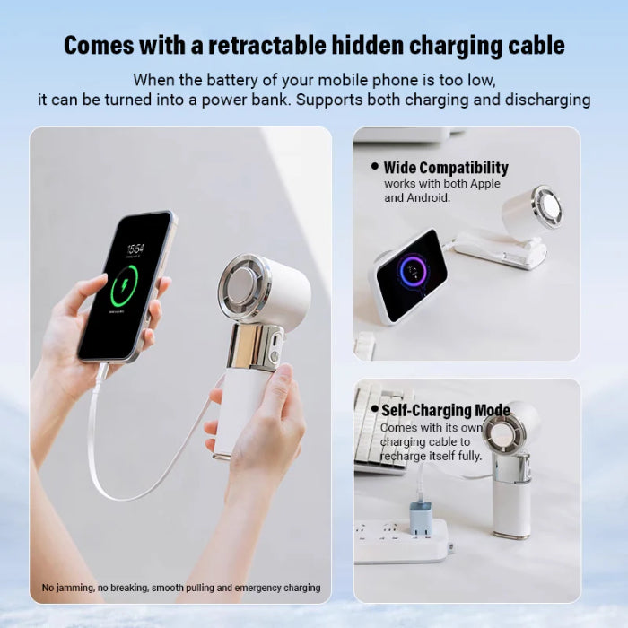 Shop and buy ZEELOT MF119 Portable High Speed Handheld Cooling Fan 9000mAh Long Battery Life| KURUMIZ online with great deals and sales prices with fast and safe shipping. KURUMIZ is the largest Singapore official authorised retailer for the largest collection of mobile premium accessories.