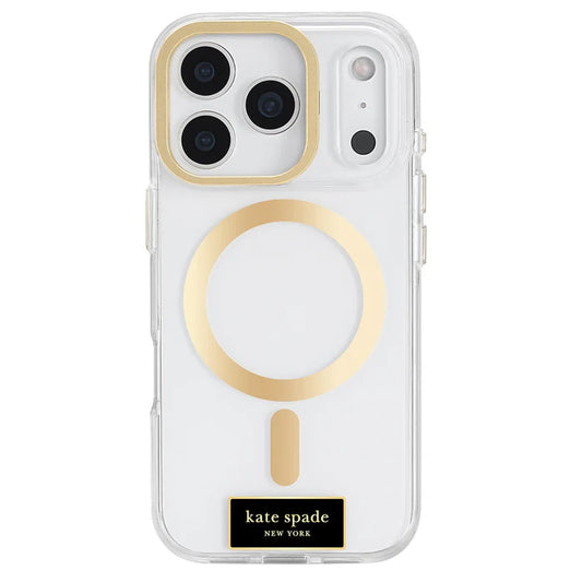 Kate Spade New York Metallic Gold Icon Stand Magnetic Case for iPhone 17 Pro 6.3" (2025)